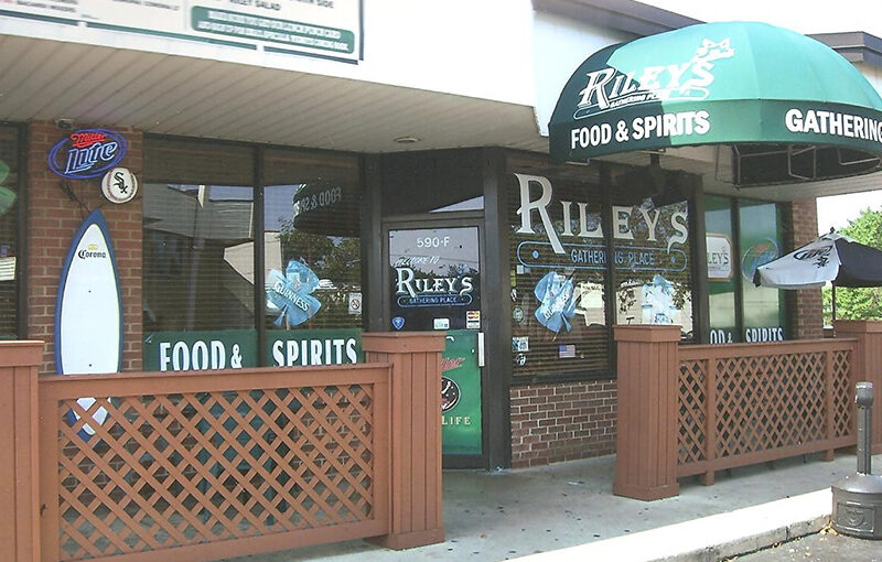 Front entrance of Riley's Gathering Place in Elmhurst