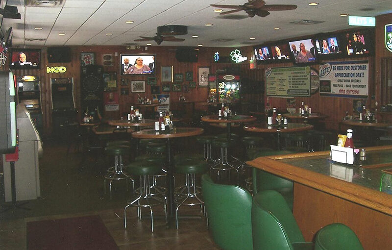 Inside dining room at Riley's