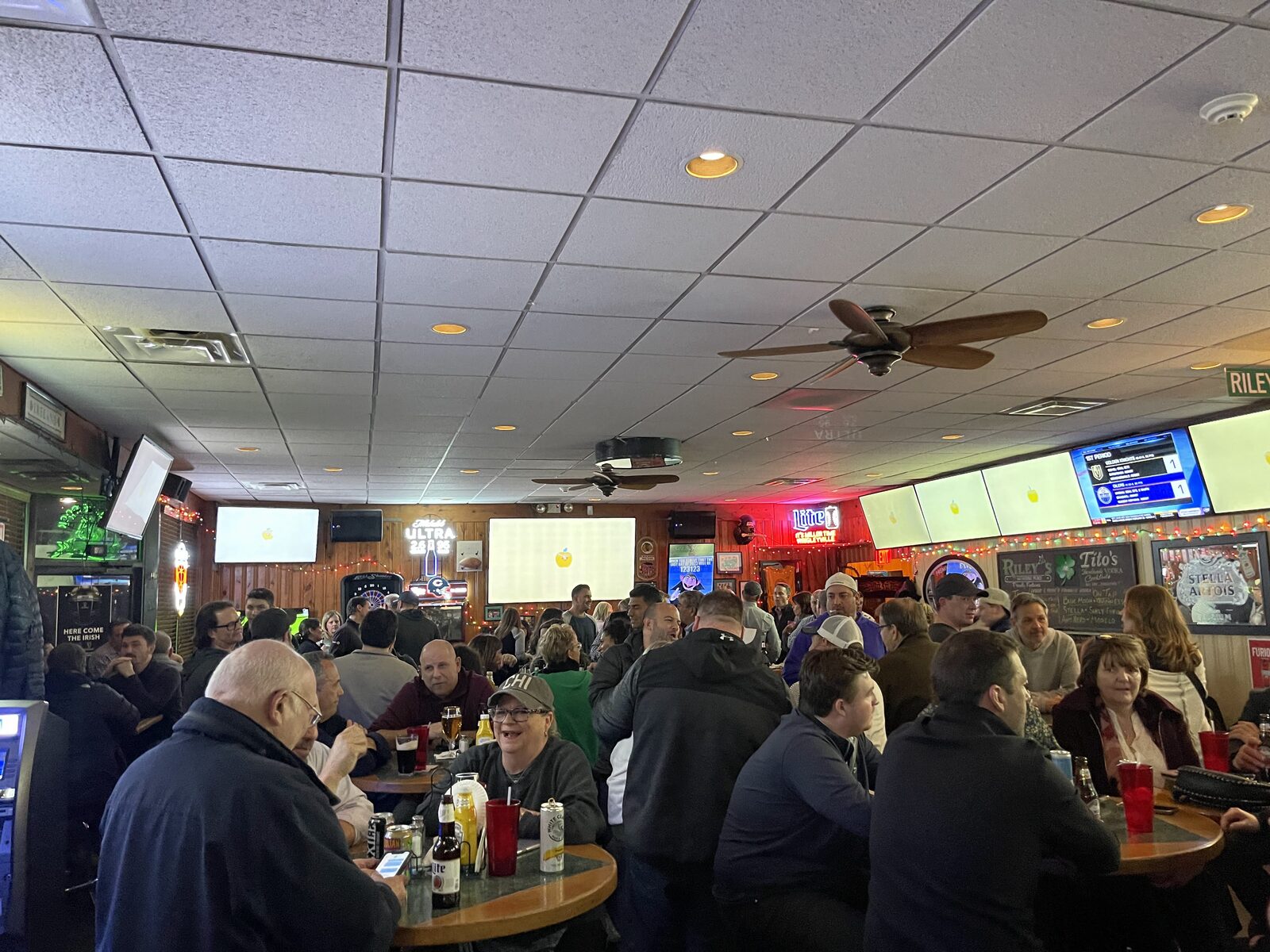 A packed house on game day at Riley's